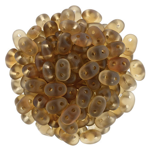 Matubo SuperDuo 2 x 5mm Stone Matte - Smoky Topaz 2-Hole Seed Bead 2.5-Inch Tube