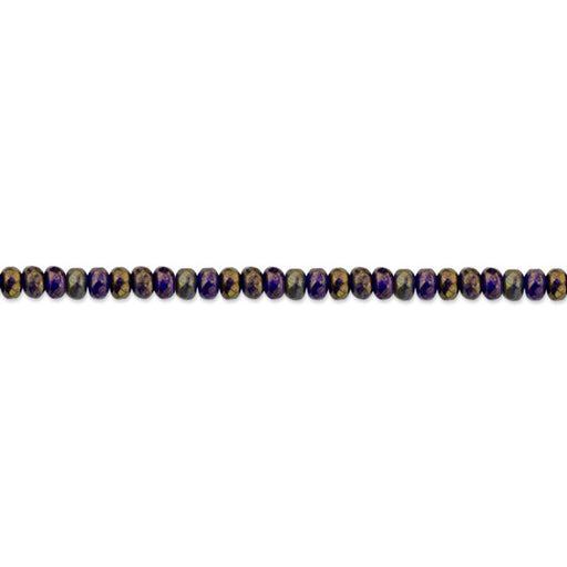 Czech Glass 5 x 3mm Deep Cobalt Blue Transparent Turquoise Opaque Mix with Gold Luster Rondelle Bead Strand by Raven's Journey