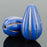 Czech Glass Melon Drop (13x8mm) Lapis Blue (Light) Opaque with Platinum Wash Bead Strand by Raven's Journey