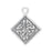 Sterling Silver Charm, Celtic Knot Diamond 15.5x13mm, 1 Piece
