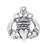 Sterling Silver Charm, Fancy Claddagh Dangle 16x15mm, 1 Piece