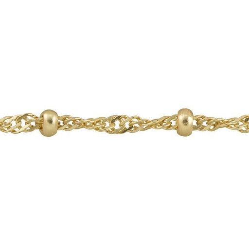 Satin Hamilton Gold-Plated Satellite with Twisted Curb Chain by the Foot