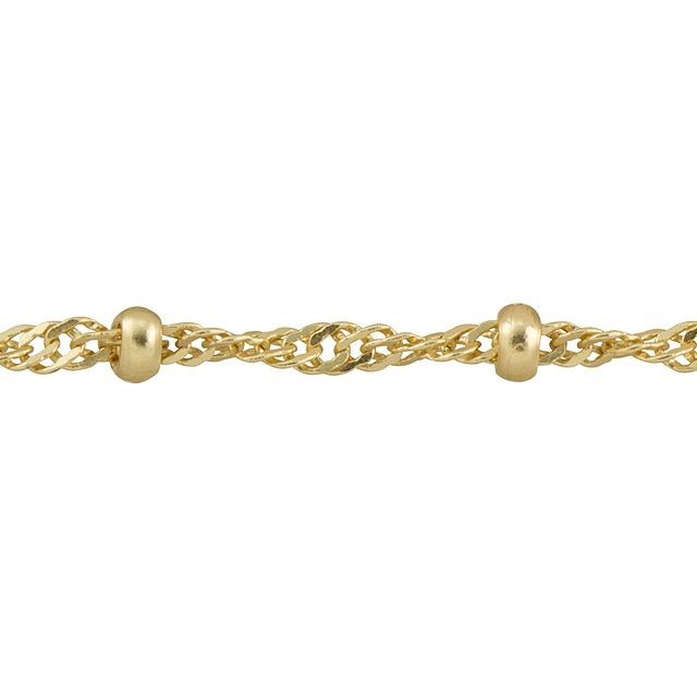 Satin Hamilton Gold-Plated Satellite with Twisted Curb Chain by the Foot
