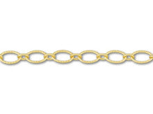 9x6mm Satin Hamilton Gold-Plated Cable Chain (1 Foot)