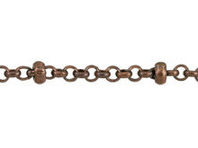 2mm Antique Copper-Plated Satellite Rolo Chain (1 Foot)
