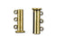 20x10mm Antique Brass-Plated 3-Hole Magnetic Slide Clasp (1 Piece)
