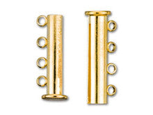 26x10mm Gold-Plated 4-Hole Magnetic Slide Clasp (1 Piece)