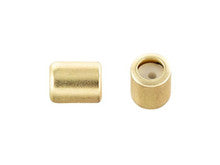 4x5mm Satin Hamilton Gold-Plated String-On Clasp Slide Bead with 1mm Silicone Grommet (1 Piece)