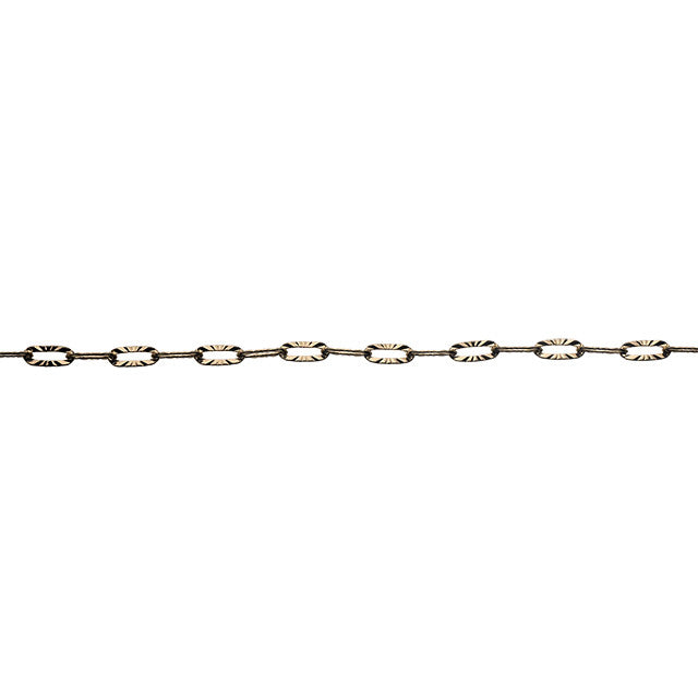 Gold Elongated Oval Cable Chain, 6x3mm Links, by the Foot