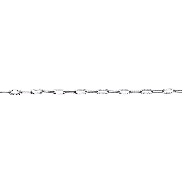 Silver Elongated Oval Cable Chain, 6x3mm Links, by the Foot