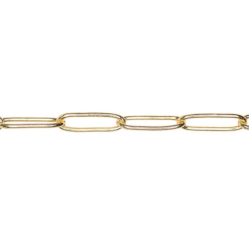 Gold Paperclip Cable Chain, 19x6.5mm Links, by the Foot
