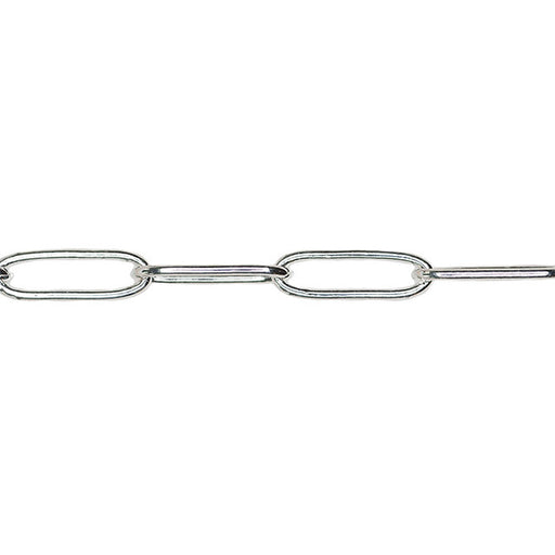 Silver Paperclip Cable Chain, 19x6.5mm Links, by the Foot