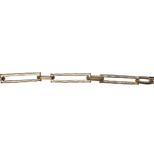 Satin Hamilton Gold Cable Chain, 28x6mm Textured Rectangle Links, by the Foot