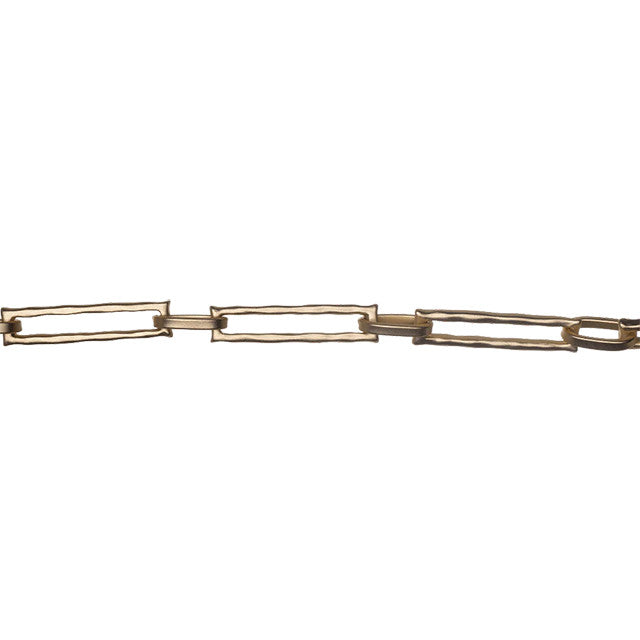 Satin Hamilton Gold Cable Chain, 28x6mm Textured Rectangle Links, by the Foot