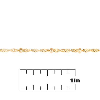 Satin Hamilton Gold-Plated Satellite with Twisted Curb Chain by the Foot