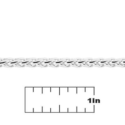4.5mm Imitation Rhodium Finish Brass Wheat Chain by the Foot
