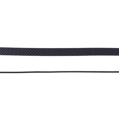 10mm Black Perforated Leather by the Inch