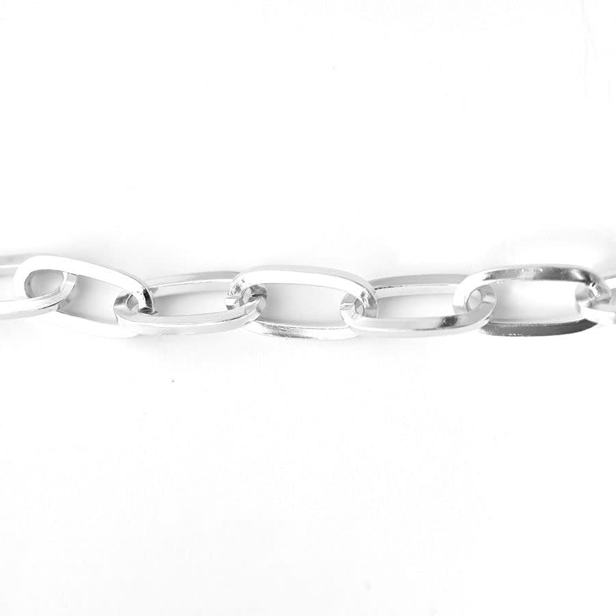 26.5mm Imitation Rhodium Finish Jumbo Paperclip Cable Chain by the Foot