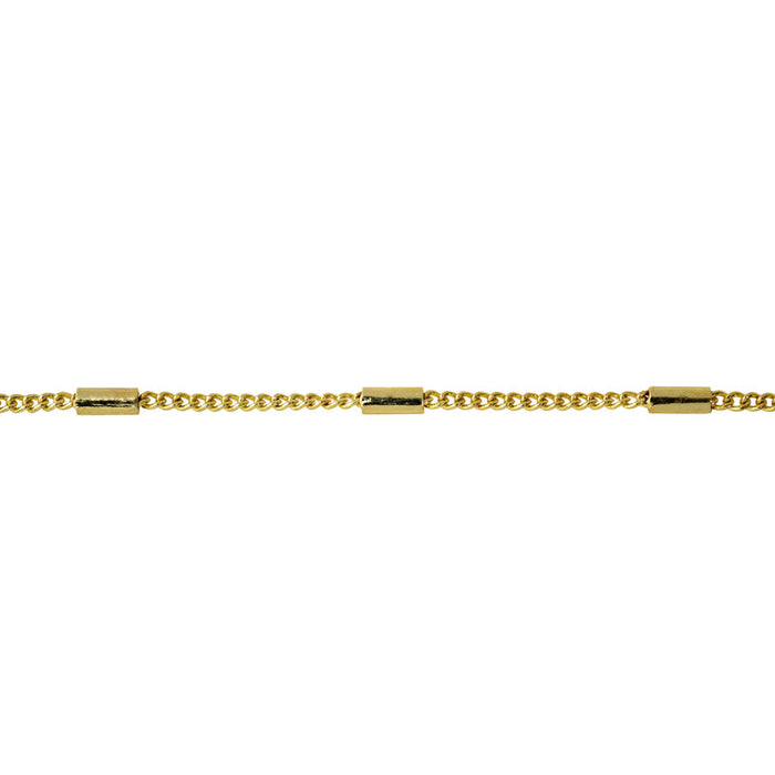 1.2mm Satellite Curb Chain - Gold by the Foot