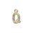 Alphabet Pendant, Letter 'Q' 7mm, Gold Finish (1 Piece)