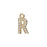Alphabet Pendant, Letter 'R' 7mm, Gold Finish (1 Piece)
