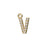 Alphabet Pendant, Letter 'V' 7mm, Gold Finish (1 Piece)