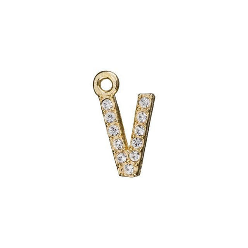 Alphabet Pendant, Letter 'V' 7mm, Gold Finish (1 Piece)