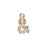Alphabet Pendant, Letter 'Ampersand Symbol' 7mm, Gold Finish (1 Piece)