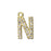 Alphabet Pendant, Letter 'N' 12.5mm, Gold Finish (1 Piece)