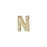 Alphabet Pendant, Letter 'N' with Tube Bail 7mm, Gold Finish (1 Piece)