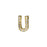 Alphabet Pendant, Letter 'U' with Tube Bail 7mm, Gold Finish (1 Piece)