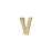 Alphabet Pendant, Letter 'V' with Tube Bail 7mm, Gold Finish (1 Piece)