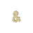 Alphabet Pendant, Letter 'Ampersand Symbol' with Tube Bail 7mm, Gold Finish (1 Piece)