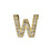 Alphabet Pendant, Letter 'W' with Tube Bail 12.5mm, Gold Finish (1 Piece)