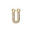 Alphabet Pendant, Letter 'U' with 2 Rings 7mm, Gold Finish (1 Piece)