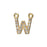Alphabet Pendant, Letter 'W' with 2 Rings 7mm, Gold Finish (1 Piece)