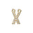 Alphabet Pendant, Letter 'X' with 2 Rings 7mm, Gold Finish (1 Piece)