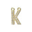 Alphabet Pendant, Letter 'K' with 2 Rings 12.5mm, Gold Finish (1 Piece)