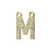 Alphabet Pendant, Letter 'M' with 2 Rings 12.5mm, Gold Finish (1 Piece)