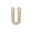 Alphabet Pendant, Letter 'U' with 2 Rings 12.5mm, Gold Finish (1 Piece)