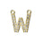 Alphabet Pendant, Letter 'W' with 2 Rings 12.5mm, Gold Finish (1 Piece)