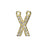 Alphabet Pendant, Letter 'X' with 2 Rings 12.5mm, Gold Finish (1 Piece)