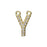 Alphabet Pendant, Letter 'Y' with 2 Rings 12.5mm, Gold Finish (1 Piece)