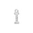 Alphabet Pendant, Letter 'I' with Rings 7mm, Sterling Silver (1 Piece)