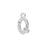 Alphabet Pendant, Letter 'Q' with Rings 7mm, Sterling Silver (1 Piece)