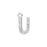 Alphabet Pendant, Letter 'U' with Rings 7mm, Sterling Silver (1 Piece)