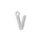 Alphabet Pendant, Letter 'V' with Rings 7mm, Sterling Silver (1 Piece)