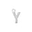 Alphabet Pendant, Letter 'Y' with Rings 7mm, Sterling Silver (1 Piece)