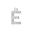 Alphabet Pendant, Letter 'E' with Rings 12.5mm, Sterling Silver (1 Piece)