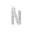 Alphabet Pendant, Letter 'N' with Rings 12.5mm, Sterling Silver (1 Piece)